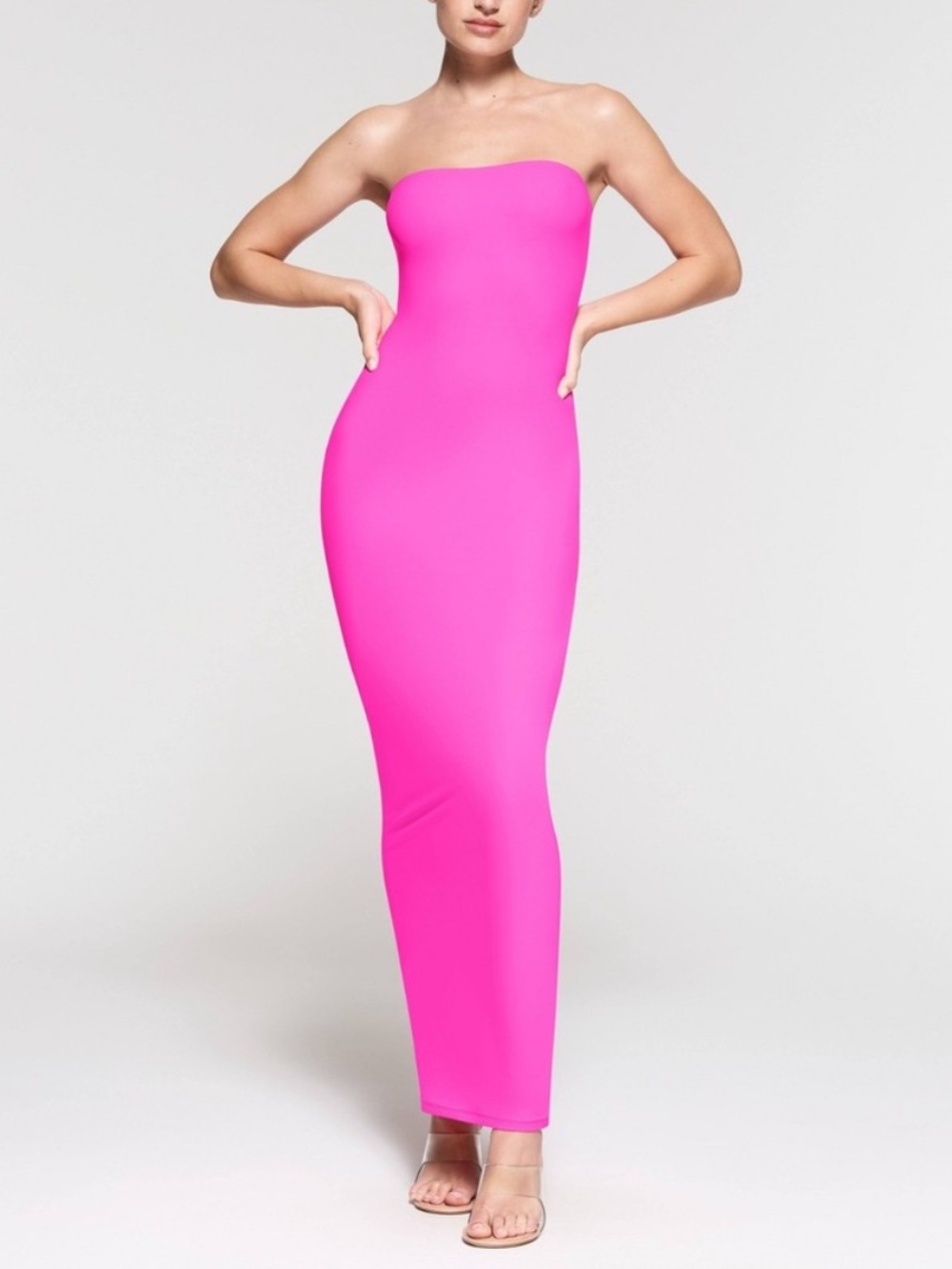 SKIMS Fits Everybody Neon Pink Tube Dress Strapless